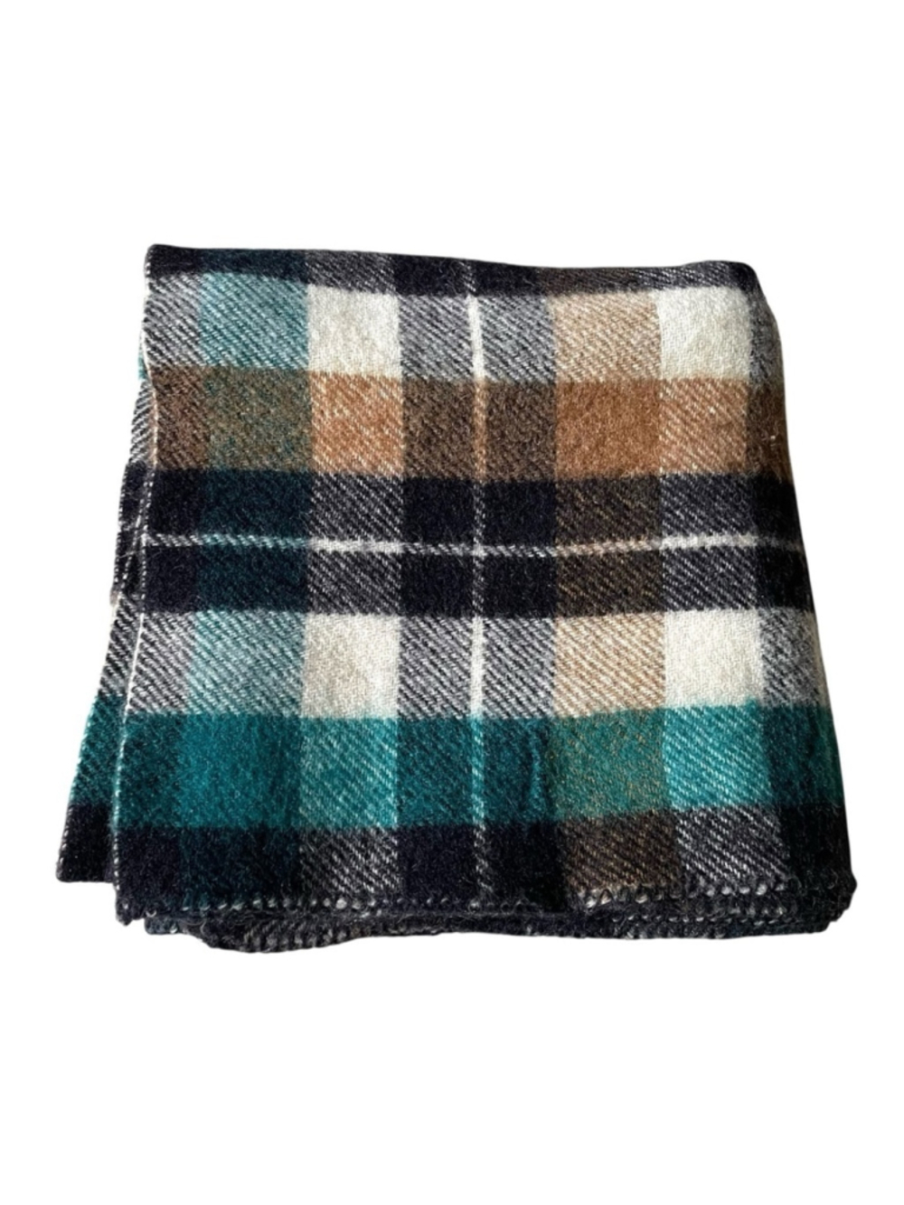 AYERS Plaid Wool Throw Blanket Large